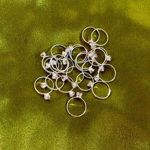 Silver diamond adjustable, accent rings.